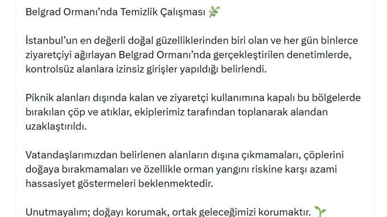 Belgrad Ormanı Temizliği